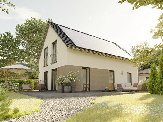 Einfamilienhaus Bodensee 129 mit viel Raum für modernes Familienleben Modernes Einfamilienhaus Bodensee 129 in grüner Umgebung als ideales Massivhaus für Familien