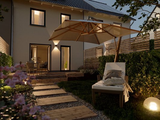 Reihenhaus Mainz 128 – urban und effizient wohnen Reihenhaus Mainz 128, das im Baugebiet Wacholderweg in Daverden gebaut werden kann, ideal für Paare und Familien mit Wunsch nach effizienter Raumnutzung