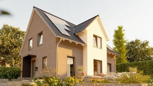 Modernes Wohnquartier im Blomenquartier Achim Visualisierung eines modernen Mehrfamilienhauses im Blomenquartier Achim mit grüner Umgebung und offener Architektur