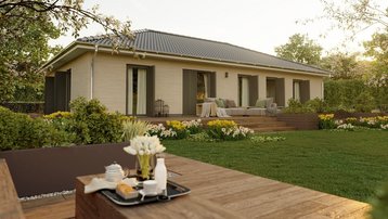 Bungalow mit großzügigem Garten und Terrasse Moderner Bungalow mit Terrasse und gepflegtem Garten