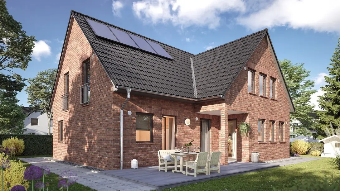 Einfamilienhaus mit Klinkerfassade, Solaranlage und Terrasse in Wahnebergen