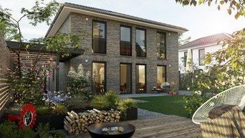 Zweigeschossiges Einfamilienhaus mit Klinkerfassade und Garten in Diepholz