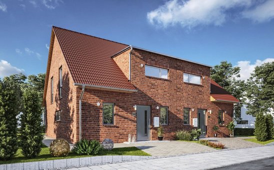 Doppelhaus-Duett-125-Klinker-Strasse Doppelhaus Duett 125