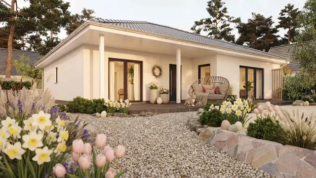 Moderner Bungalow in Nienburg mit Terrasse, Vorgarten und gepflegter Außenanlage