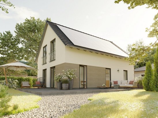 Modernes Einfamilienhaus Bodensee 129 in grüner Umgebung als ideales Massivhaus für Familien
