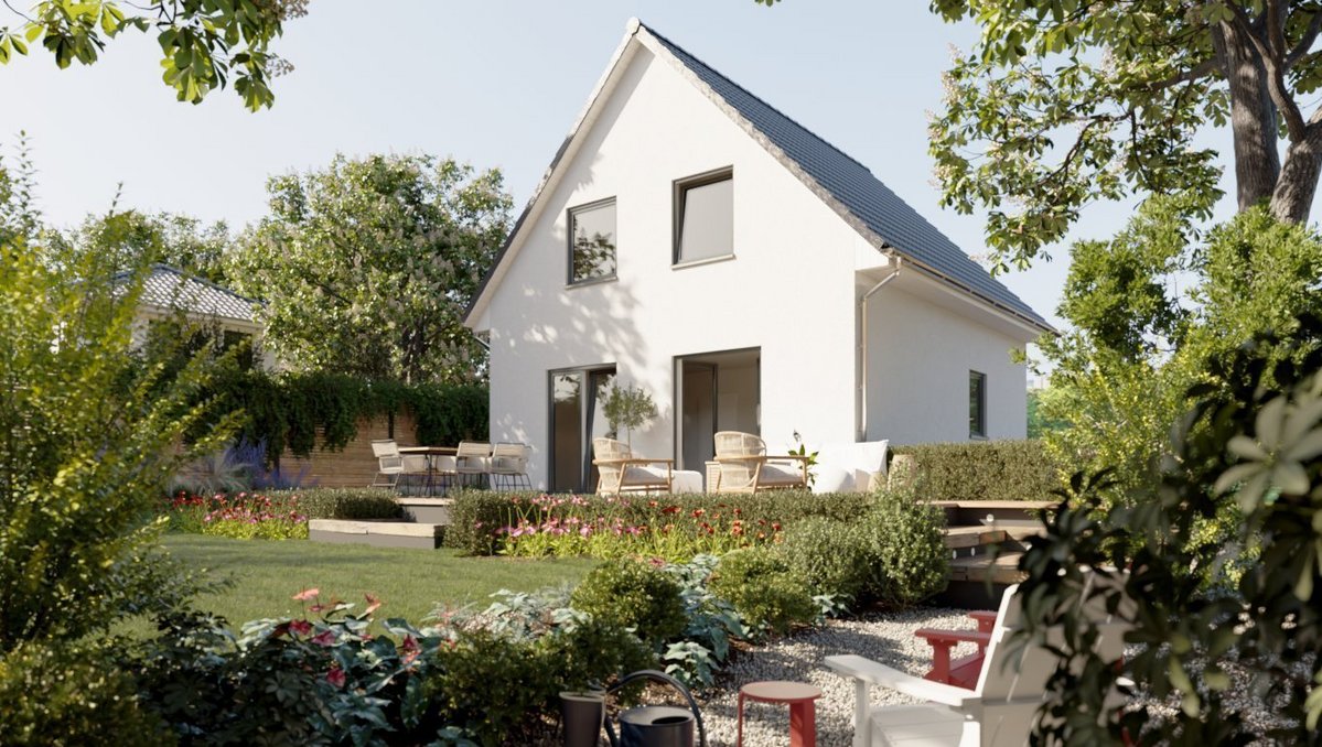 Beratung zur Planung des Einfamilienhauses Raumwunder 90 mit moderner Hausvisualisierung im Garten